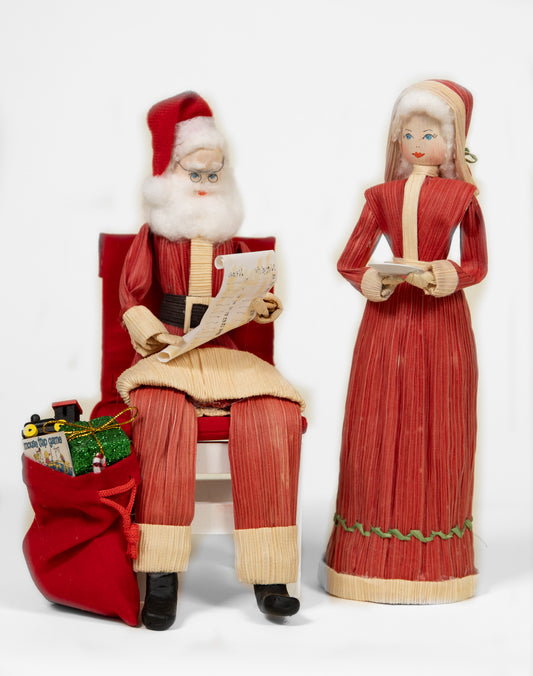 Santa & Mrs. Claus Cornhusk Dolls Set | Ritchie Cornhusk Dolls