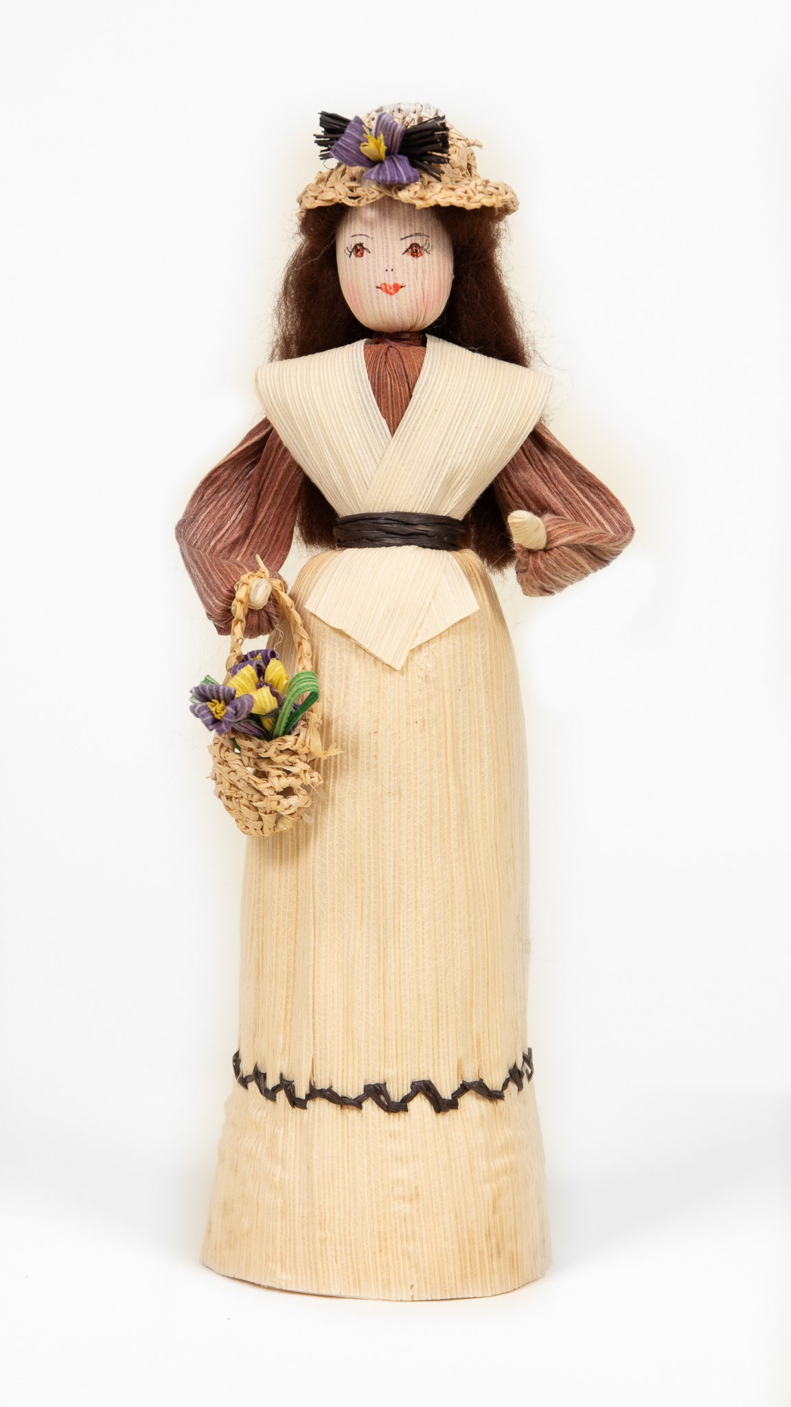 Fancy Lady w/ Flowers Cornhusk Doll | Ritchie Cornhusk Dolls