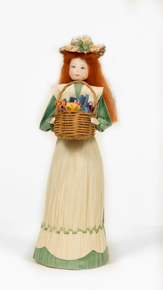 Fancy Lady w/ Flowers Cornhusk Doll | Ritchie Cornhusk Dolls