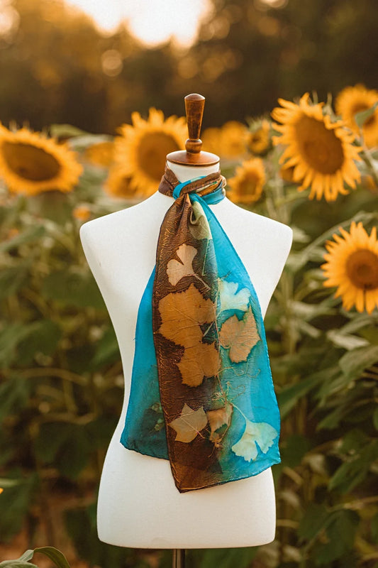 Eco Dyed Silk Scarf | Blue Lick Hollow