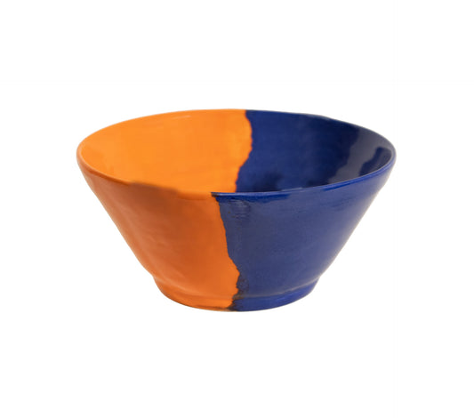Blue/Orange Pottery Bowl F22 | Richard Kirk Banks